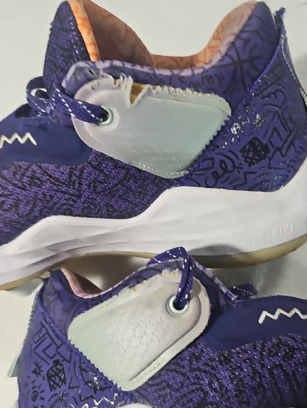 Adidas Men's Sneakers in Purple with Orange and Mint Accents